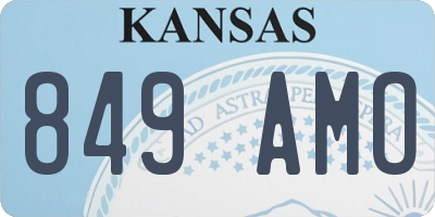 KS license plate 849AMO