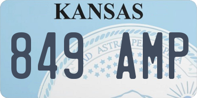 KS license plate 849AMP