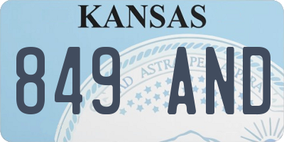 KS license plate 849AND