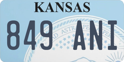 KS license plate 849ANI