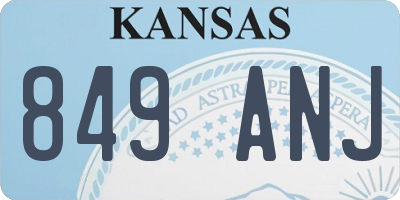 KS license plate 849ANJ
