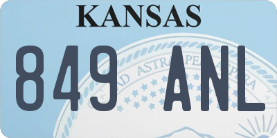 KS license plate 849ANL
