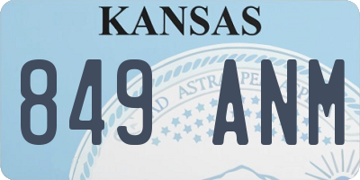 KS license plate 849ANM