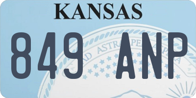 KS license plate 849ANP