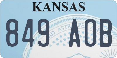 KS license plate 849AOB