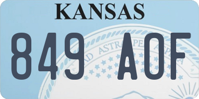 KS license plate 849AOF