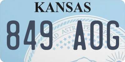 KS license plate 849AOG