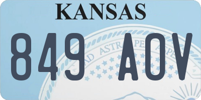KS license plate 849AOV