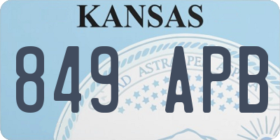 KS license plate 849APB