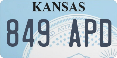 KS license plate 849APD