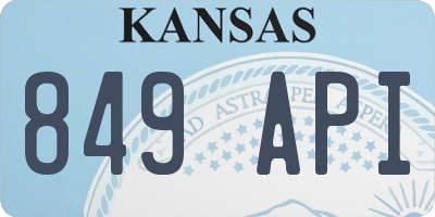 KS license plate 849API