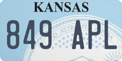 KS license plate 849APL