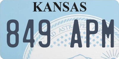 KS license plate 849APM