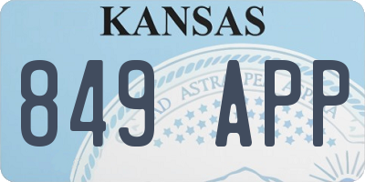 KS license plate 849APP
