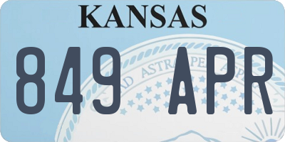 KS license plate 849APR