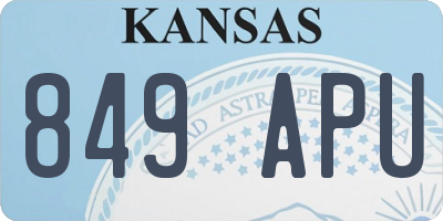 KS license plate 849APU