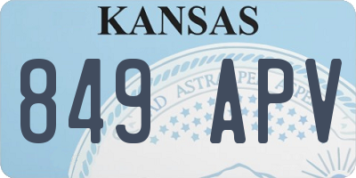 KS license plate 849APV