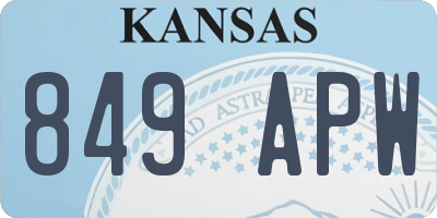 KS license plate 849APW