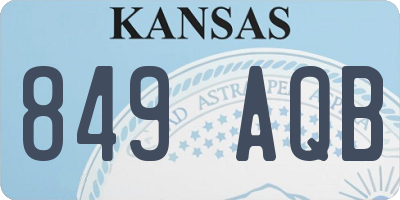 KS license plate 849AQB