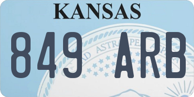 KS license plate 849ARB