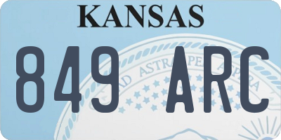 KS license plate 849ARC