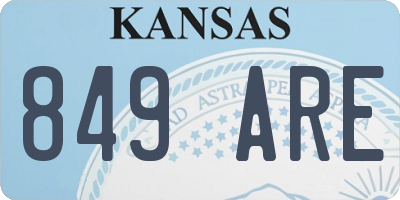 KS license plate 849ARE