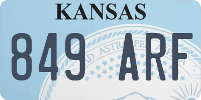 KS license plate 849ARF