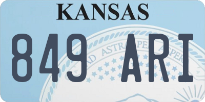 KS license plate 849ARI