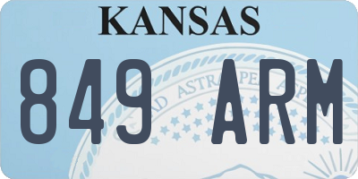 KS license plate 849ARM