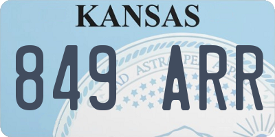 KS license plate 849ARR