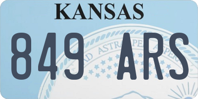 KS license plate 849ARS