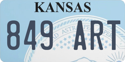 KS license plate 849ART