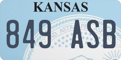 KS license plate 849ASB