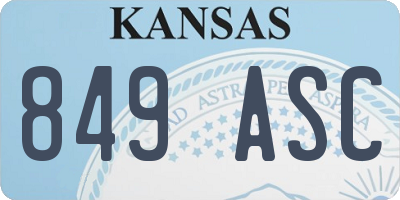 KS license plate 849ASC