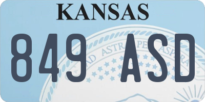 KS license plate 849ASD