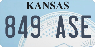 KS license plate 849ASE
