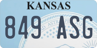 KS license plate 849ASG