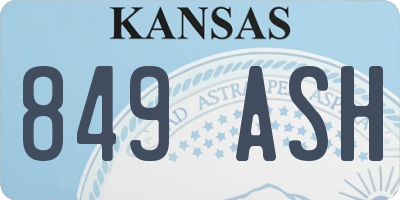KS license plate 849ASH