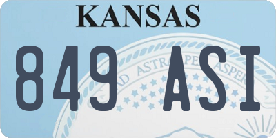 KS license plate 849ASI