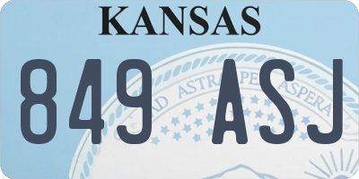 KS license plate 849ASJ