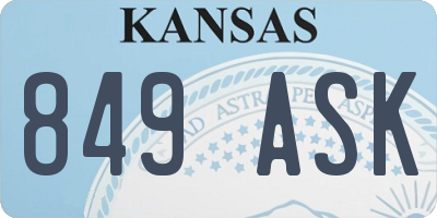 KS license plate 849ASK