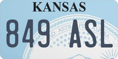 KS license plate 849ASL