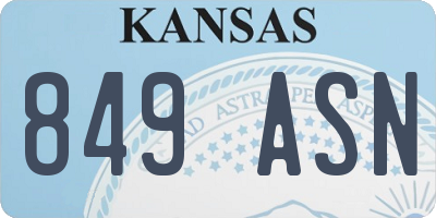 KS license plate 849ASN