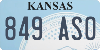 KS license plate 849ASO
