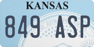 KS license plate 849ASP