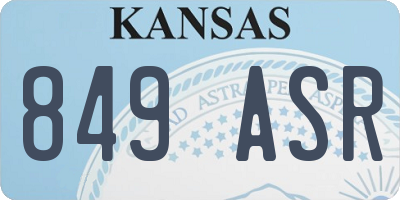 KS license plate 849ASR