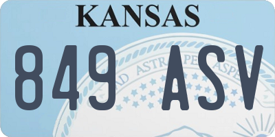 KS license plate 849ASV