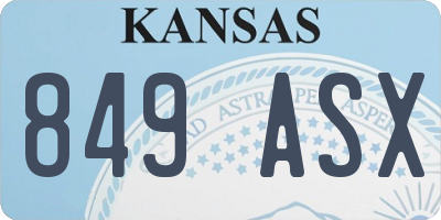 KS license plate 849ASX