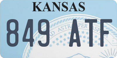KS license plate 849ATF