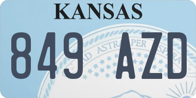 KS license plate 849AZD